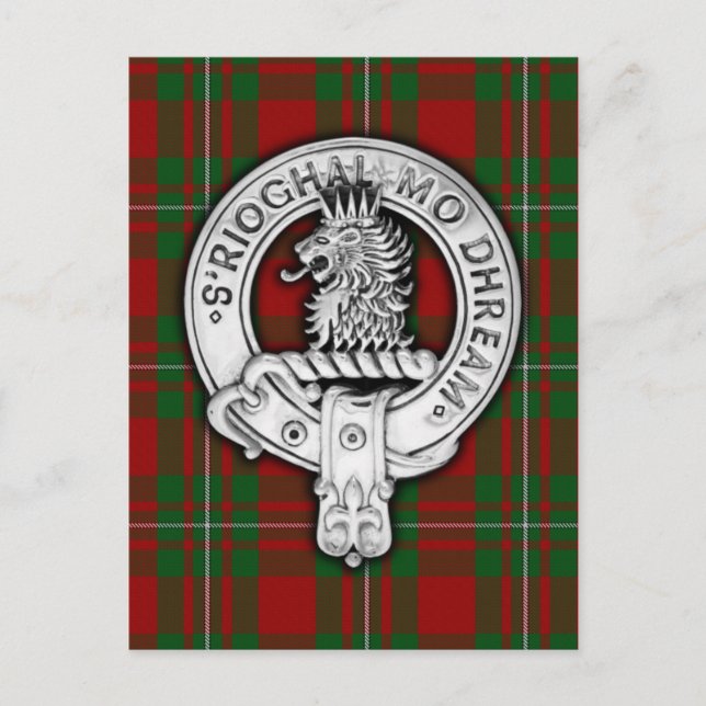 Cartão Postal Clan MacGregor Crest & Tartan (Frente)