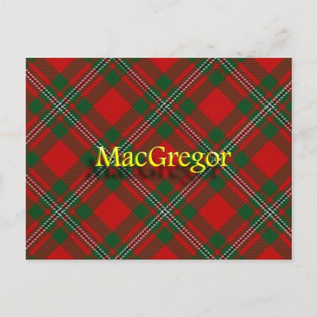 Cartão Postal Clan MacGregor escocês (Frente)
