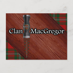 Cartão Postal Clan MacGregor Tartan Sgian Dubh Blade