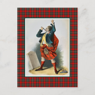 Cartão Postal Clan MacGregor Vintage Ilustração Quadro de Tart