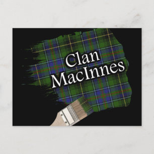 Cartão Postal Clan MacInnes Scottish Tartan Paint Brush