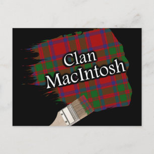 Cartão Postal Clan MacIntosh Scottish Tartan Paint Brush