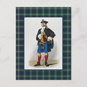 Cartão Postal Clan MacIntyre Ilustração Vintage Moldura de Tarta