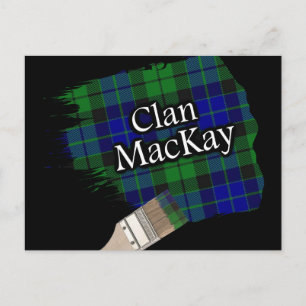Cartão Postal Clan MacKay Scottish Tartan Paint Brush