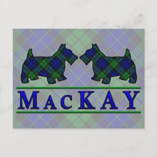 Cartão Postal Clan MacKay Tartan Scottie Dogs