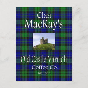 Cartão Postal Clan MacKay's Old Castle Varrich Coffee Co.