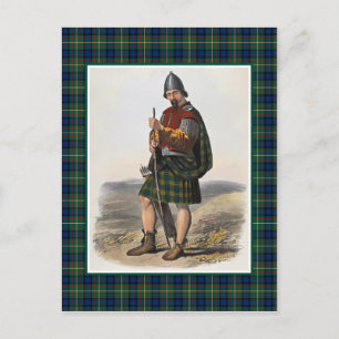Cartão Postal Clan MacLaren Vintage Ilustração Tartan