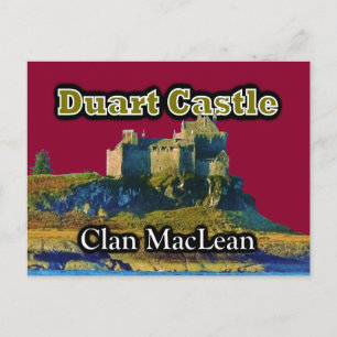 Cartão Postal Clan MacLean Duart Castle Personalizar Cor do Céu