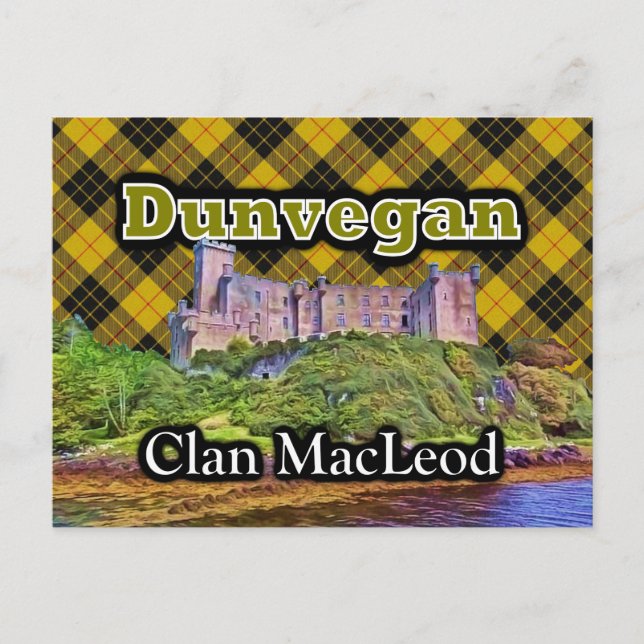 Cartão Postal Clan MacLeod Dunvegan Castle Tartan Sky (Frente)