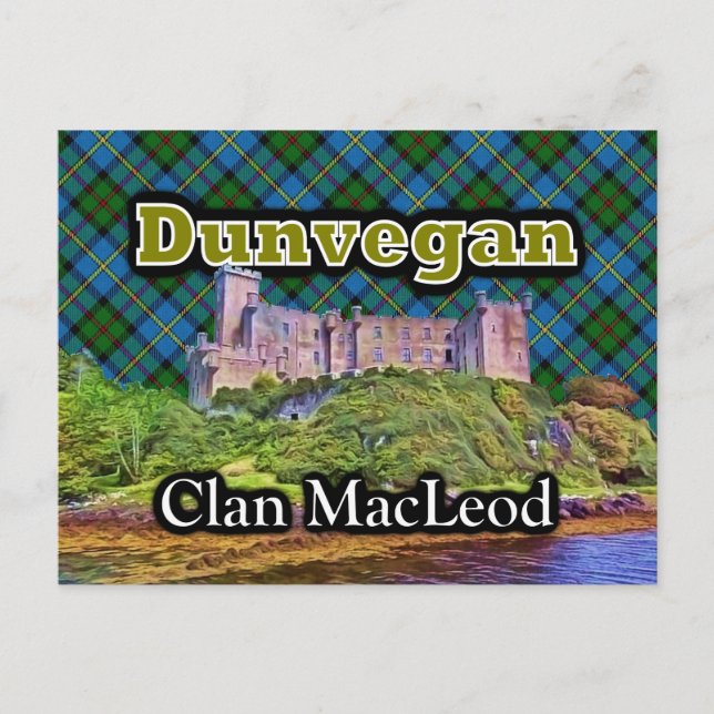 Cartão Postal Clan MacLeod Dunvegan Castle Tartan Sky (Frente)