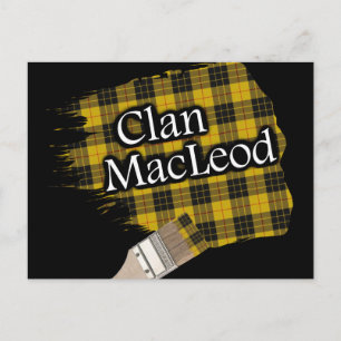 Cartão Postal Clan MacLeod Scottish Tartan Paint Brush