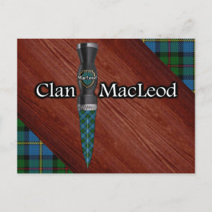 Cartão Postal Clan MacLeod Tartan Sgian Dubh Blade