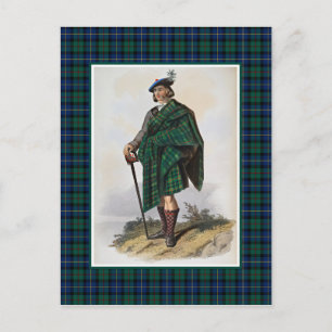 Cartão Postal Clan MacLeod Vintage Ilustração Tartan