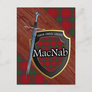 Cartão Postal Clan MacNab Tartan Sword & Shield