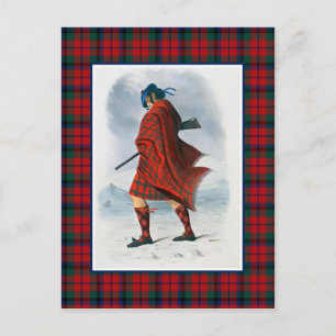 Cartão Postal Clan MacNaughton Vintage Ilustração Tartan