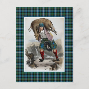 Cartão Postal Clan MacRae Vintage Ilustração Tartan
