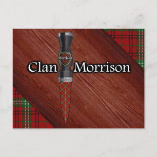 Cartão Postal Clan Morrison Tartan Sgian Dubh Blade