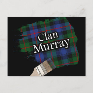 Cartão Postal Clan Murray Scottish Tartan Paint Brush