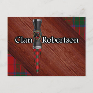Cartão Postal Clan Robertson Tartan Sgian Dubh Blade