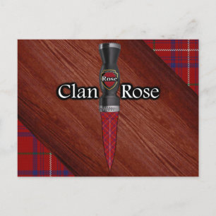 Cartão Postal Clan Rosa Tartan Sgian Dubh Blade