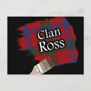 Cartão Postal Clan Ross Scottish Tartan Paint Brush