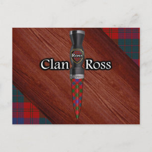 Cartão Postal Clan Ross Tartan Sgian Dubh Blade