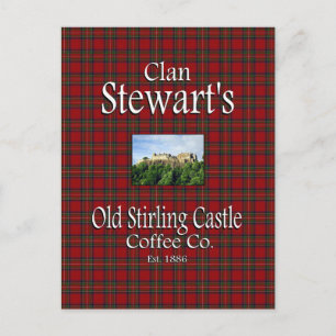 Cartão Postal Clan Stewart's Old Stirling Castle Coffee Co.