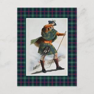 Cartão Postal Clan Sutherland Vintage Ilustração Tartan