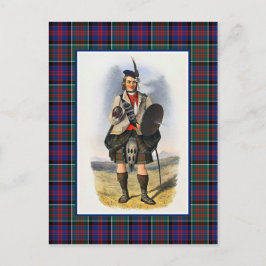 Cartão Postal Clanranald Vintage Ilustração do quadro do Tartan