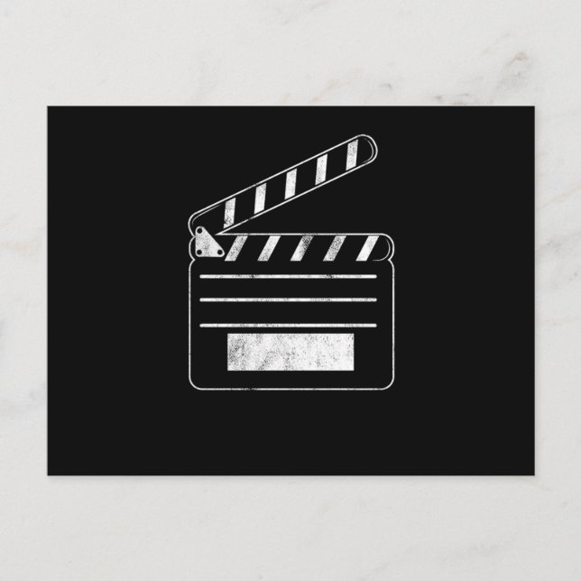 Cartão Postal Clapperboard Ator Atuação Atriz Presente de Filme (Frente)