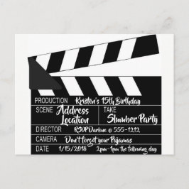 Cartão postal Clapperboard Convite Personalizado