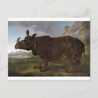 Cartão Postal Clara, o Rinoceronte de Jean-Baptiste Oudry