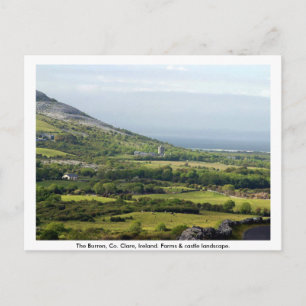 Cartão Postal Clare, Irlanda, explorações agrícolas e campos 
