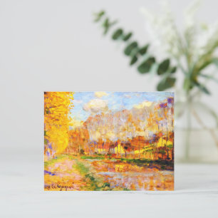 Cartão Postal Clarence Gagnon art, Canal du Loing, Moret