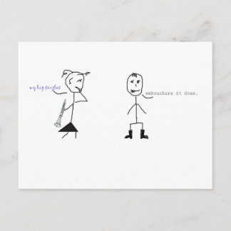 Cartão Postal Clarinet Humor