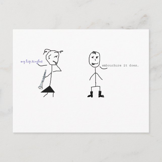 Cartão Postal Clarinet Humor (Frente)