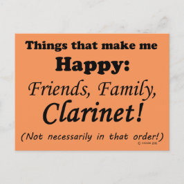 Cartão Postal Clarinet Me Torna Feliz