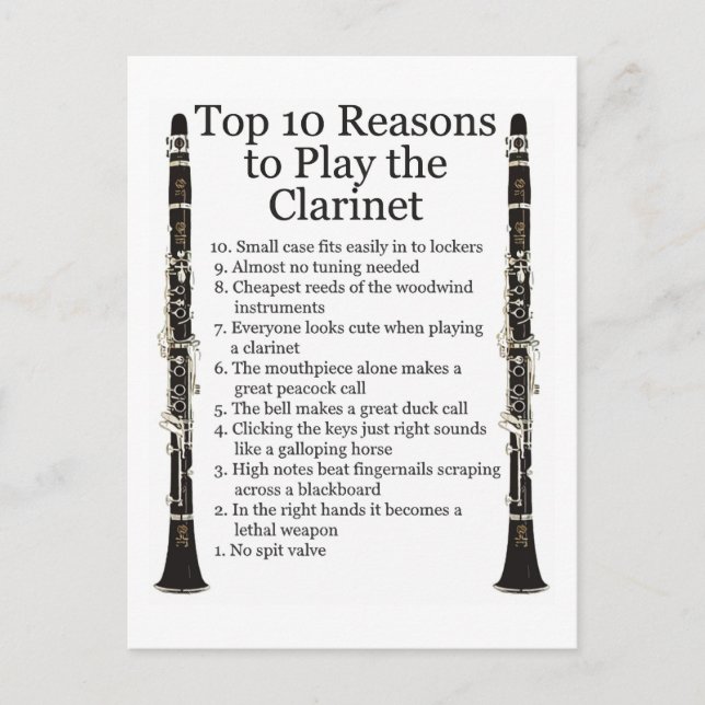 Cartão Postal Clarinet Top 10 (Frente)