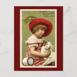 Cartão Postal Clarks Child com Cat