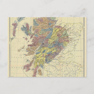 Cartão Postal Clãs do Mapa Histórico da Escócia Localizações de 