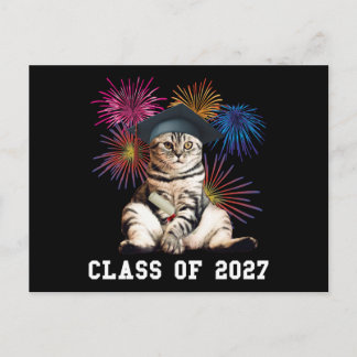 Cartão Postal Class of 2027 Cat Lover