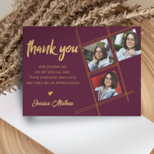 Classe de 2023 Red Multi Photo Graduation Obrigado