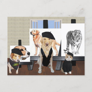 Cartão Postal Classe de Arte Pet Engraçado Personalizável