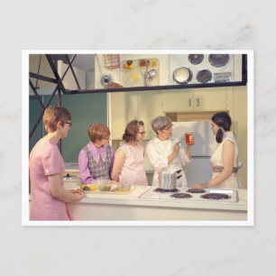 Cartão Postal Classe de Cozinhar Vintage a partir dos anos 70