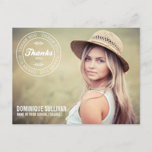 CARTÃO POSTAL CLASSE DE GRADUAÇÃO DE CARIMBO DE 2014 OBRIGADA AO