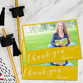 Cartão Postal Classe de Graduação de Foto Amarela 2023 Obrigado
