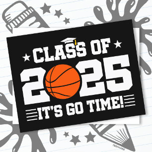 Cartão Postal Classe de Graduação do Jogador de Basquete de 2025