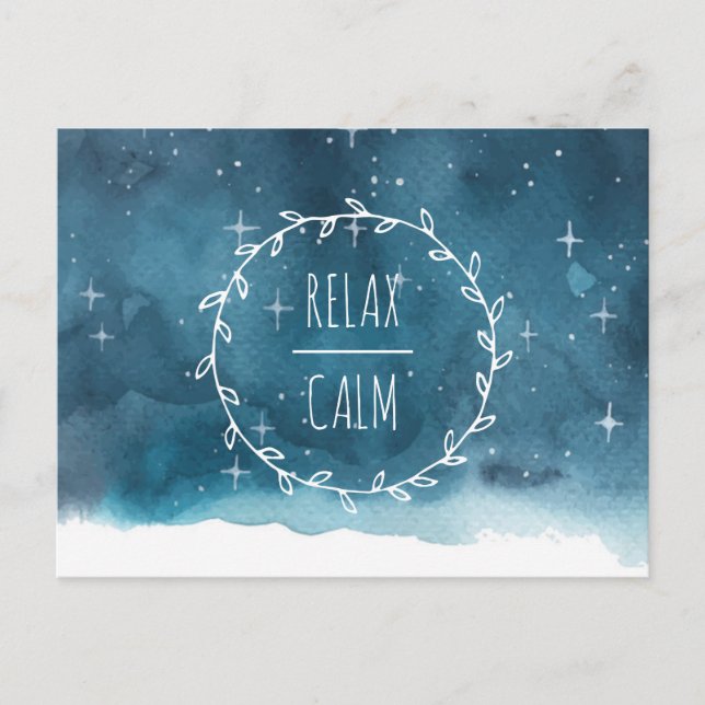 Cartão Postal Classe de Óleos Essenciais Emocionais de Céu Estre (Frente)