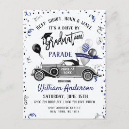 Cartão Postal Classe engraçada de 2024 DRIVE BY Festa de formatu