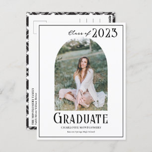 Cartão Postal Classe Moderna Elegante de Graduação de Foto 2023